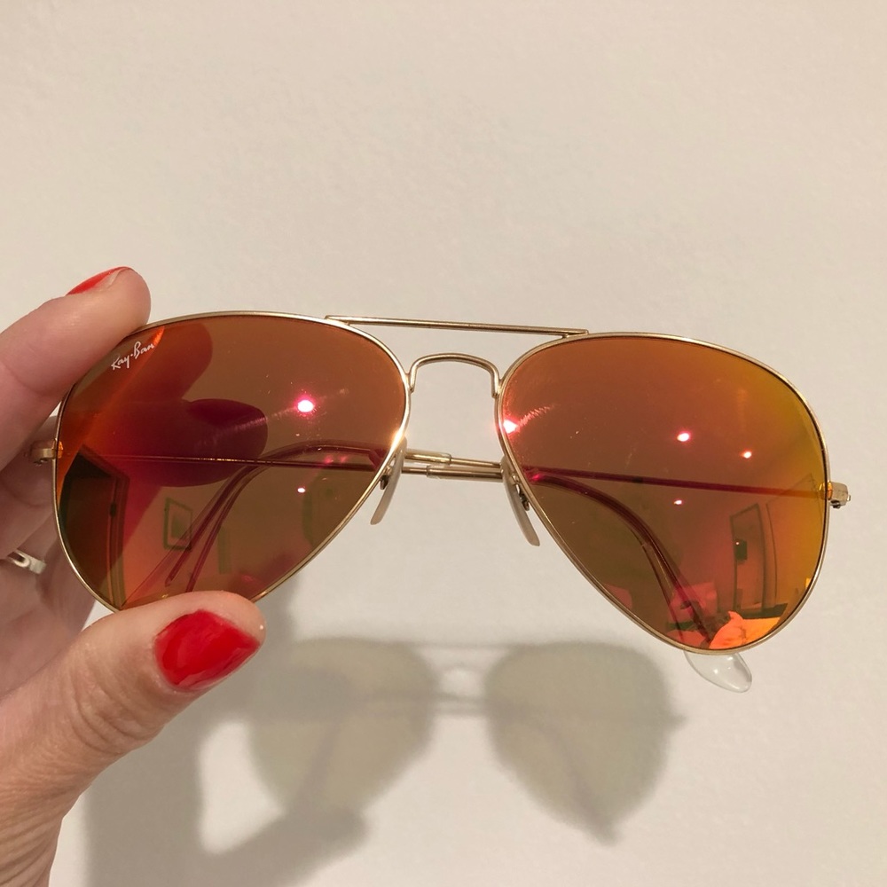 Ray-Ban Aviator Flash Lenses - Gold Orange